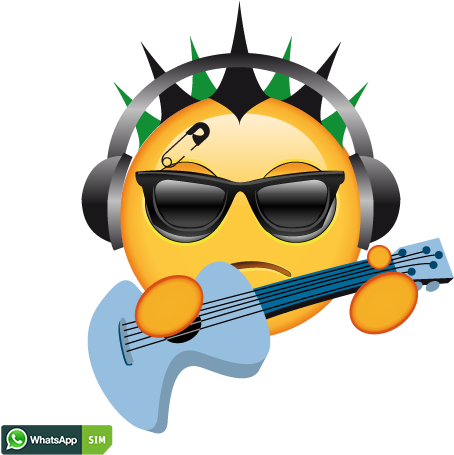 Grünes Emoticon Mit Punk Und Blick Oben - Smileys Mit Kopfhörern (500x500)