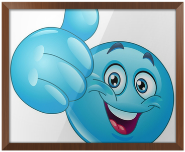 Gerahmtes Poster Blaue Daumen Nach Oben Emoticon • - Blue Thumbs Up Emoji (400x400)