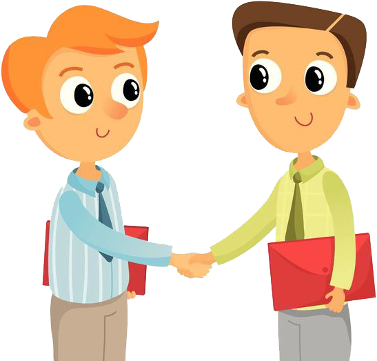 Talk To The Right People - Two Persons Shaking Hands Clipart (600x600)