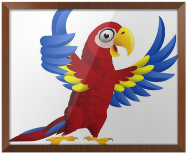 Gerahmtes Poster Macawvogel Mit Daumen Nach Oben • - Thumb (400x400)