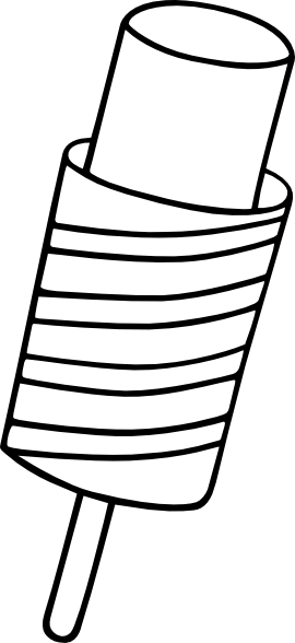 Free Vector Glace 7 Bw Clip Art - Colouring Picture Ice Cream (343x749)