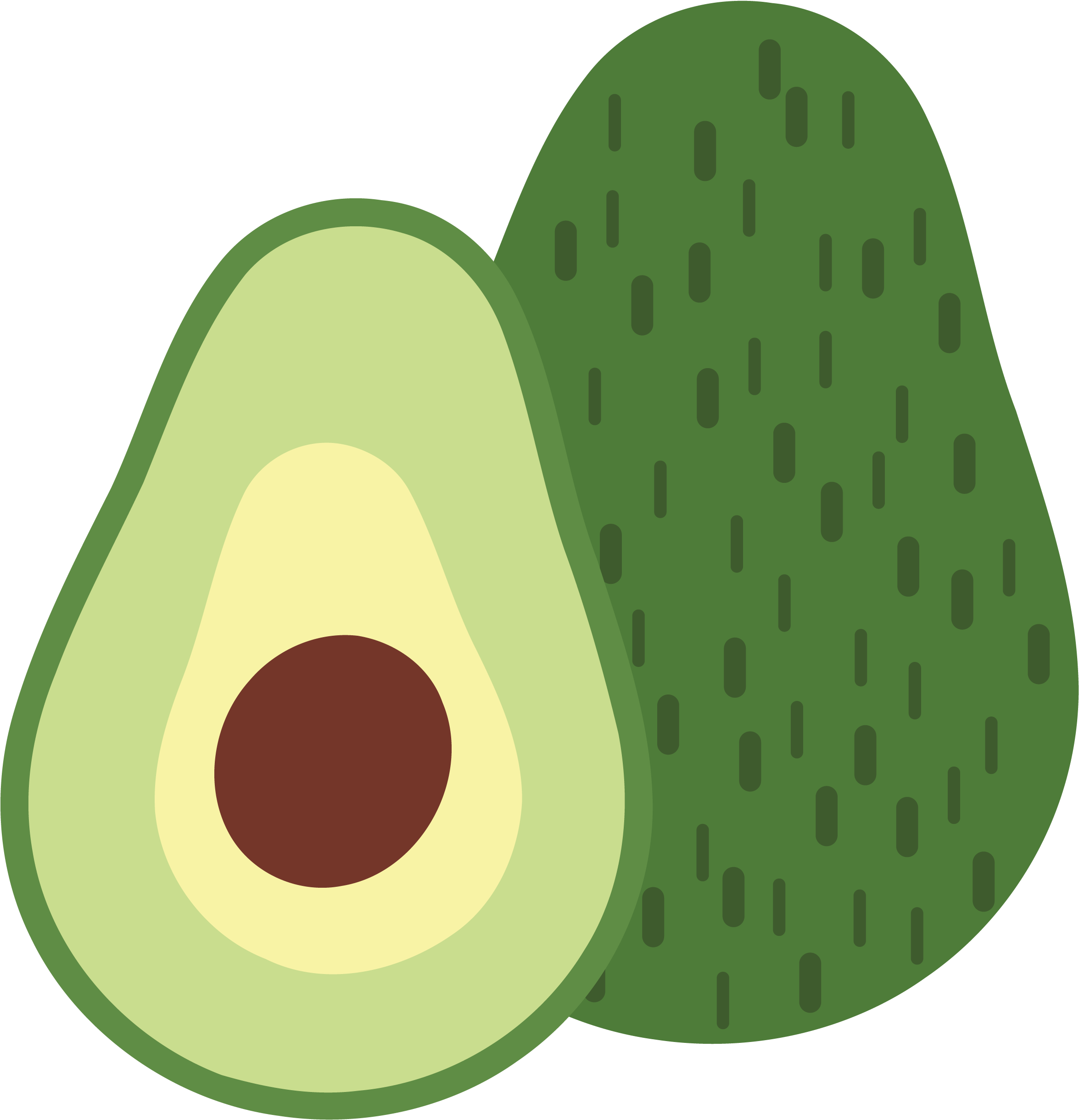 Avocado Printmaking Fruit Illustration - Avocado Png Cartoon (2703x3022)