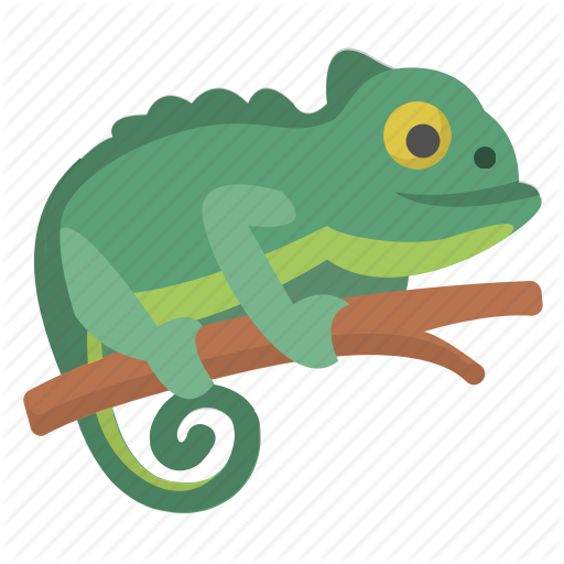 Happy Chameleon Vector Illustration - Chameleon Emoji (512x512)