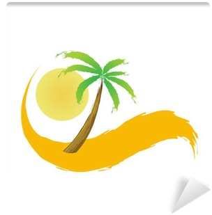 Palm Tree In The Desert, Vector Illustration Wall Mural - Clipart Palme Wüste (400x400)