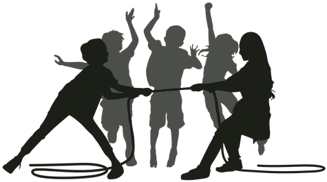 Kids Pulling Rope Silhouette - Pulling Rope Player Png (512x512)