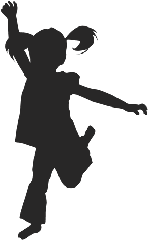 Girl Jumping Silhouette 6 Transparent Png - Kids Jumping Silhouette Png (512x512)