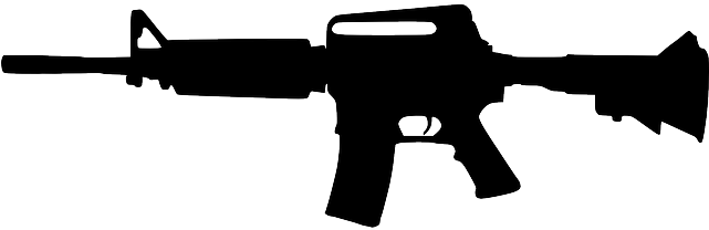 Rifle, Automatic Gun, Weapon, Arms, Silhouette, Gun - Ar 15 Clip Art (640x320)