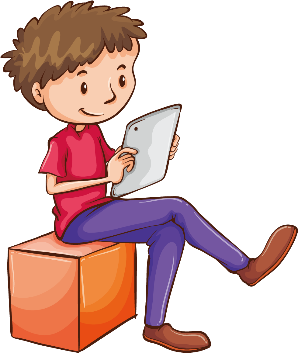 Gadget Clip Art - Using Phone Cartoon (1200x1200)