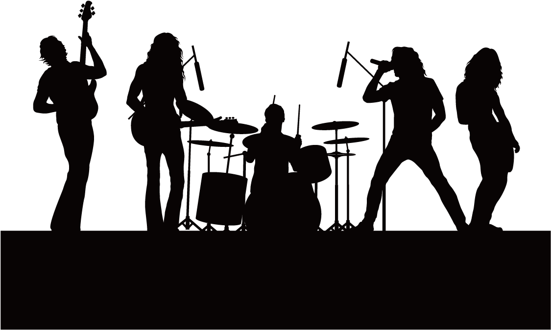 Silhouette Singing Music - Live Band Concert Background (1181x1181)