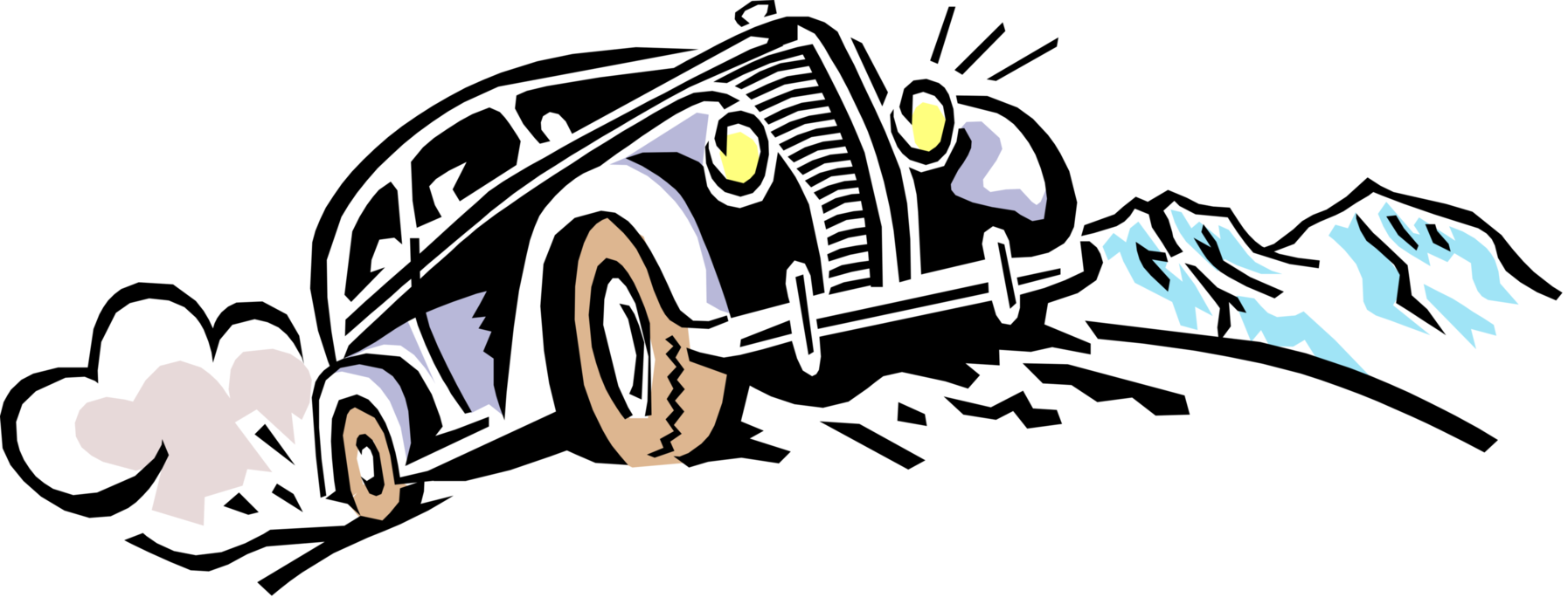 Vector Illustration Of Vintage Antique Automobile Car - Vector Illustration Of Vintage Antique Automobile Car (1794x700)