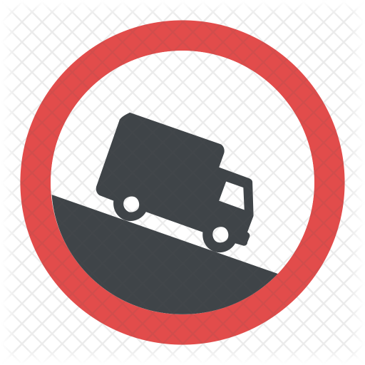 Steep Descent Sign Icon - Icon (512x512)