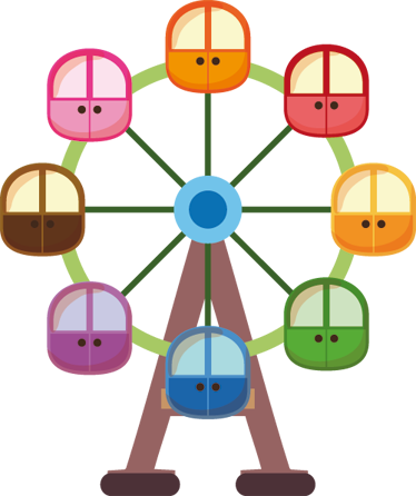 Language School, Ferris Wheels, Carnival, Clip Art, - Belinda The Badger And The Wild Water Park Ride (374x446)