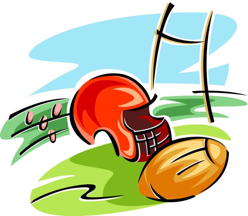Vector Illustration Of Football Sports Equipment With - Football Equipment Clipart (804x700)