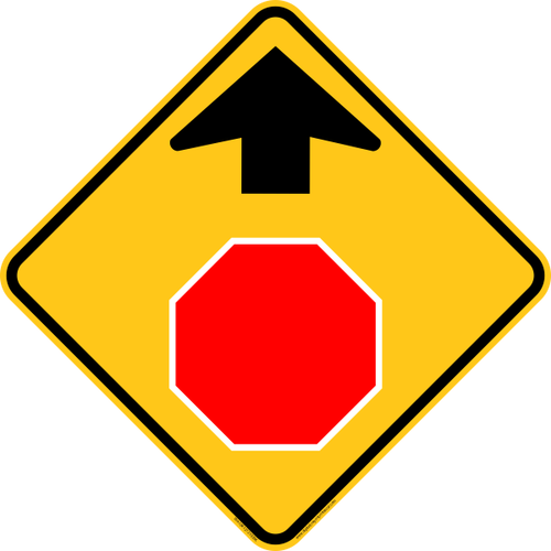 Stop Ahead Icon Warning Trail Sign - Stop Sign Ahead Sign (500x500)