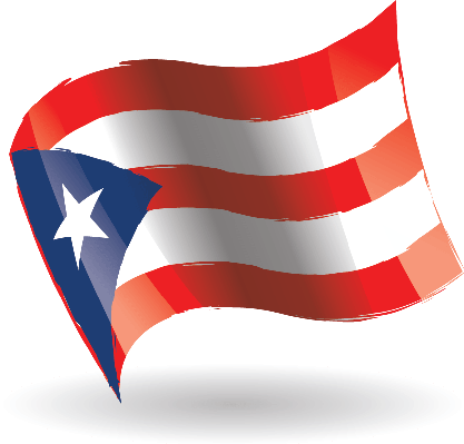 Puerto Rico Flag Waving Clipart - Waving Puerto Rico Flag (417x399)