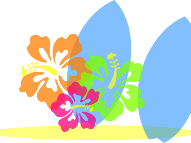 Tabla Clipart Surf - Border Flower Clipart Blue (640x480)