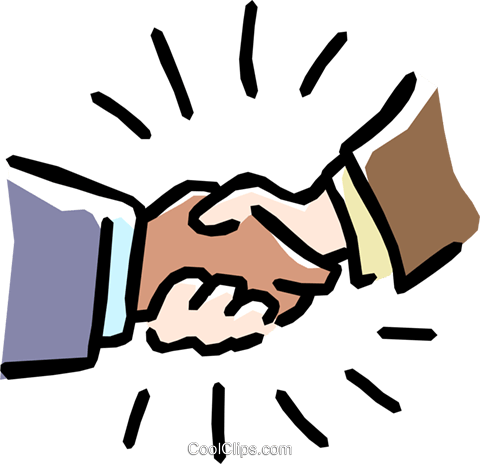 Handschlag Clipart - Handshake Cartoon (480x464)
