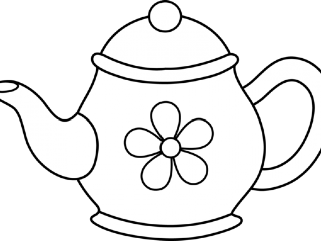 Monochrome Clipart Teapot - Tea Pot Clip Art (640x480)