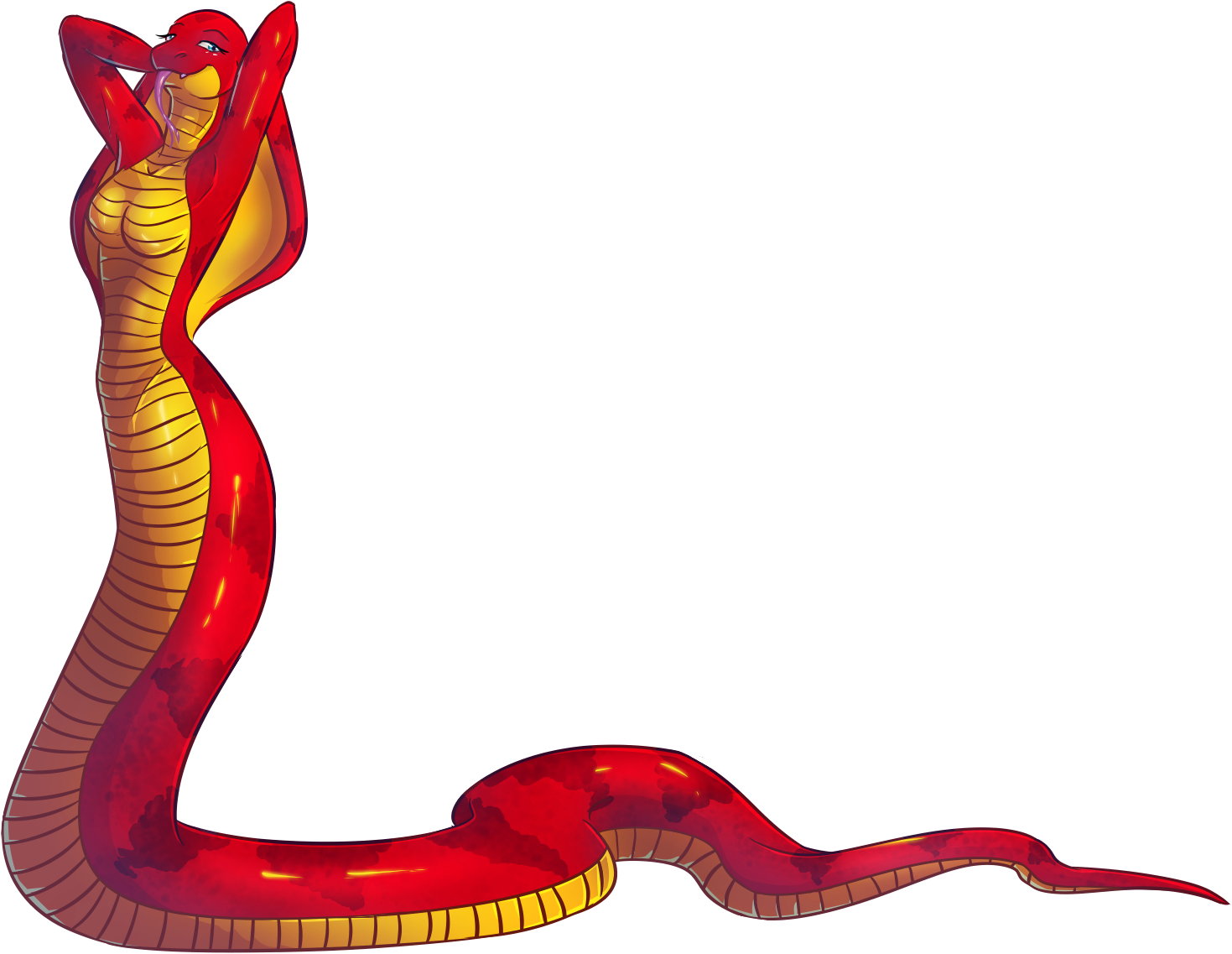 Red Scales By Scissorsrunner At - Red Snake Png Clipart (1469x1137)