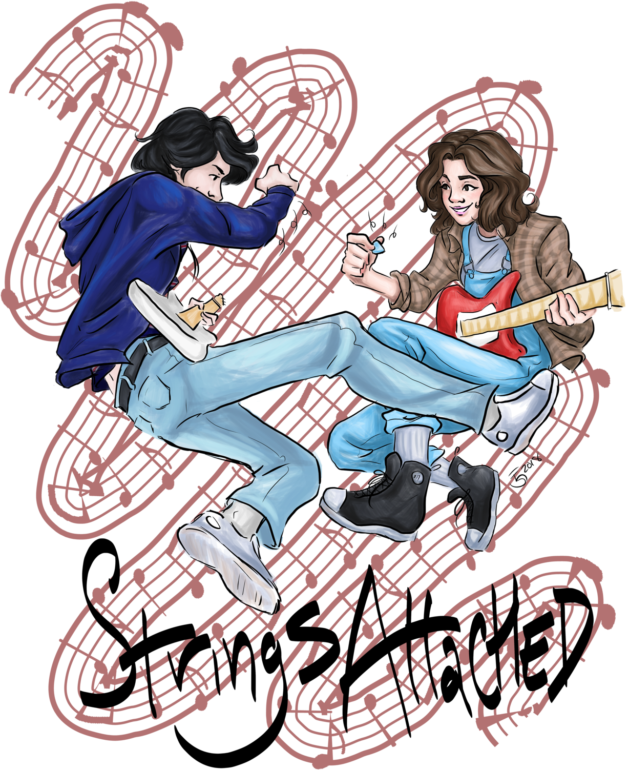 Strings Attached “in Which High School Students Mike, - Digital Art (1280x1629)