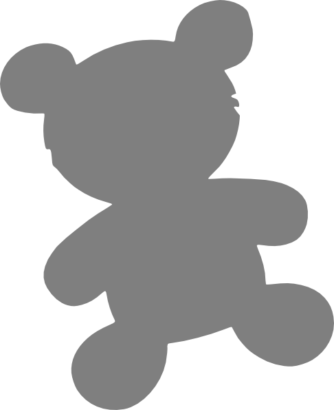 Simple Teddy Bear Clip Art At Clker - Teddy Bear Silhouette (486x595)