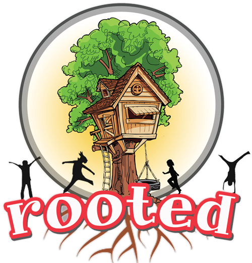 Rooted Children's Ministry - Luke And Lilly Wood House Tree Design Vinyl Wall Sticker (500x521)