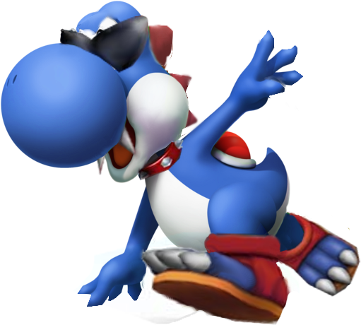Boshi Is A Blue Yoshi With An Attitude - Bowser Jr Brothers And Sister (549x459)