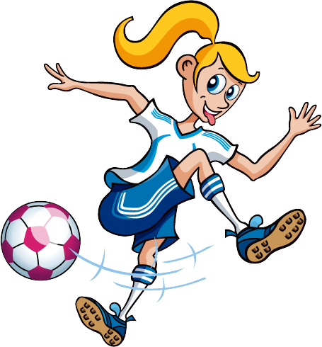 Soccer-enfant - Fille Qui Joue Au Soccer (455x490)