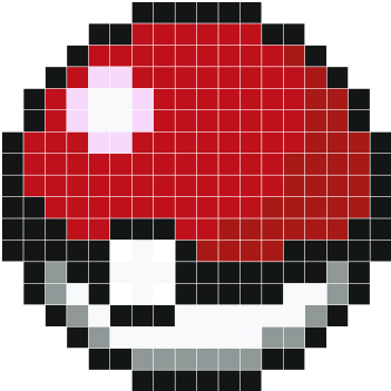 Pokeball Pixel Art Grid 132826 - Minecraft Pixel Art Pokeball (350x450)