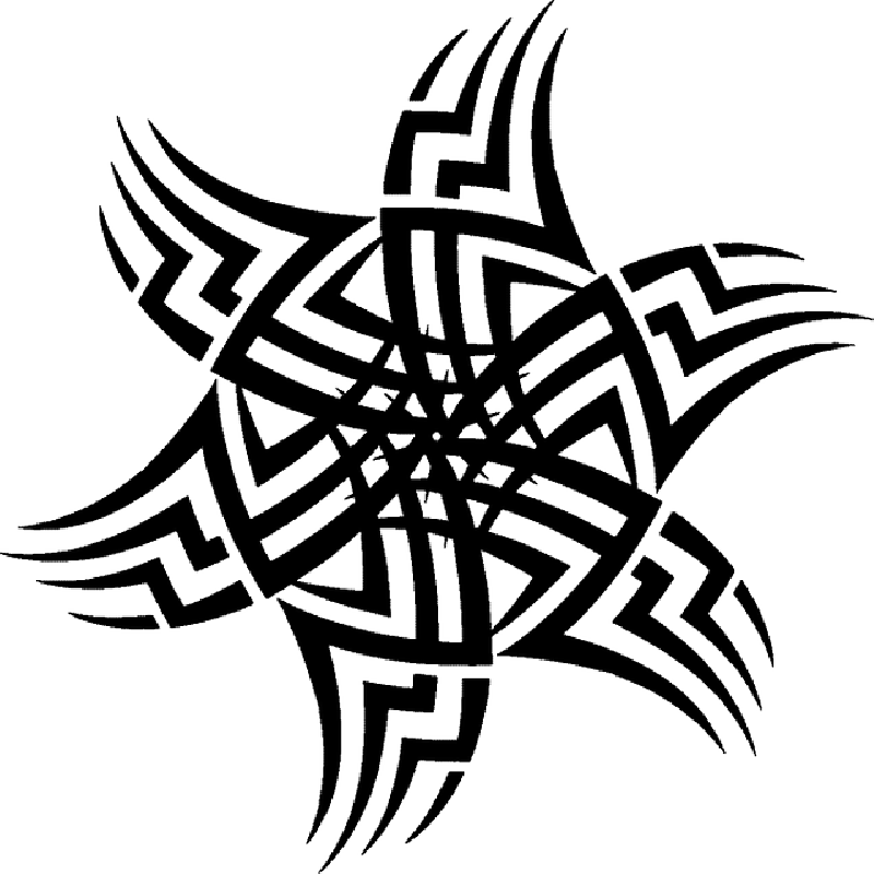 Stylized, Star, Pattern, Circle, Art, Wavy - Tribal Vector (800x800)