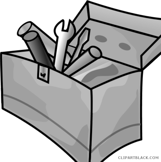 Toolbox Tools Free Black White Clipart Images Clipartblack - Tool Kit Clip Art (543x544)