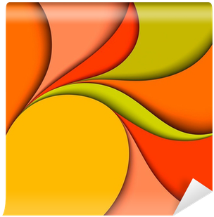 Colorful Wavy Design - Mural (400x400)