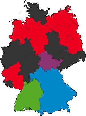 German Ministers President - Map Of Germany Png (300x406)