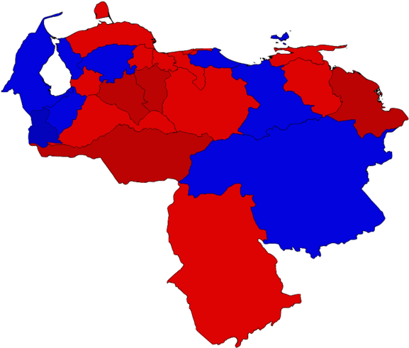 Presidential Election Results Map - Venezuela Map Icon (887x742)