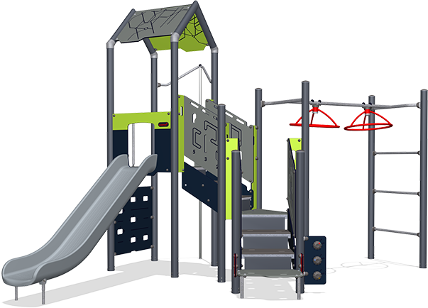 Double Tower With Climbing Net - Tower (603x434)