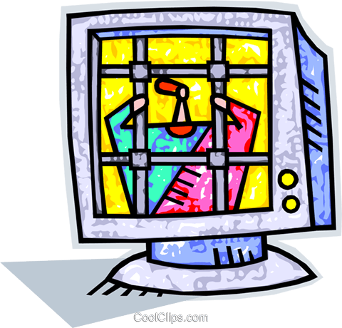 Business Trapped By Technology Royalty Free Vector - Stained Glass (480x460)