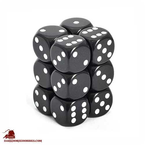 Opaque 16mm D6 Black/white Dice Set - Green Opaque Dice With White Pips D6 16mm (5/8in) Pack (700x800)