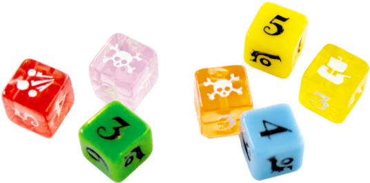 Game Dice Galleons, Cannons And Doubloons - Jeux De Société Galions, Canons Et Doublons (800x800)