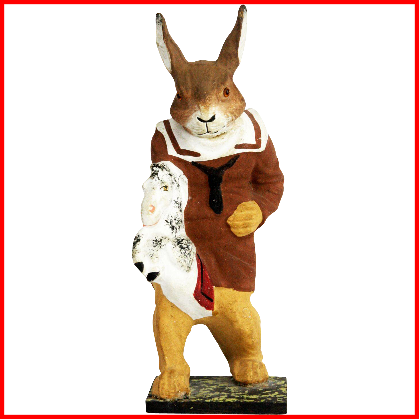 Appealing Antique German Easter Bunny On Hobby Horse - Rabbit (1467x1467)
