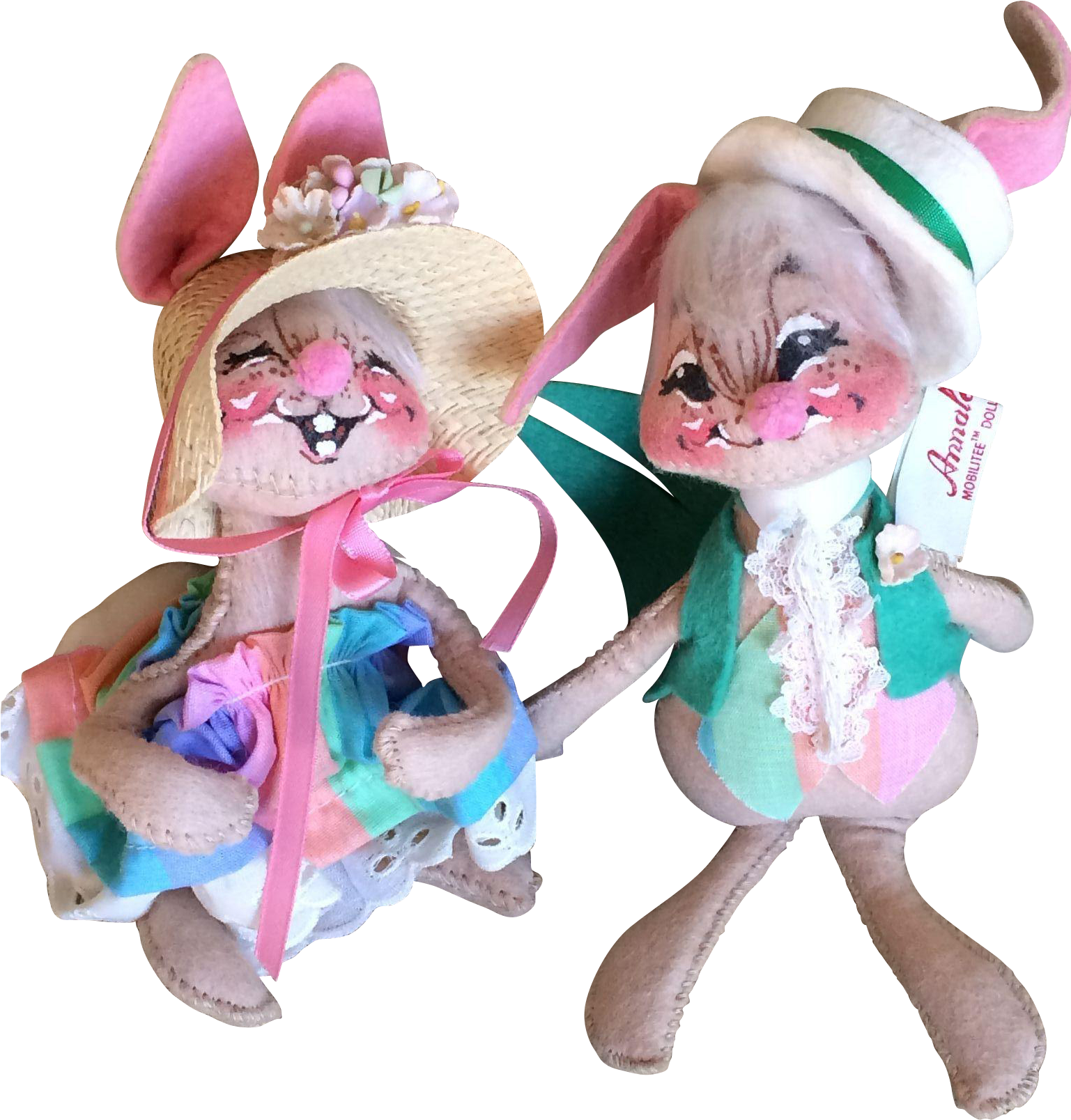 Vintage Annalee Mr And Mrs Easter Bunny Dolls Www - Doll (1607x1607)