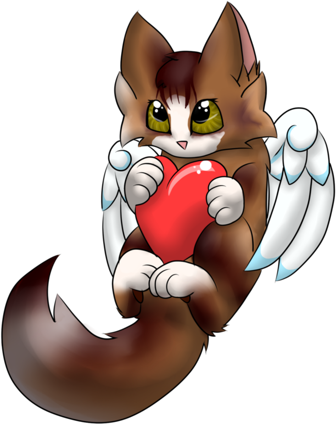 Angel Cat By Squidkid11 - Cartoon (828x966)