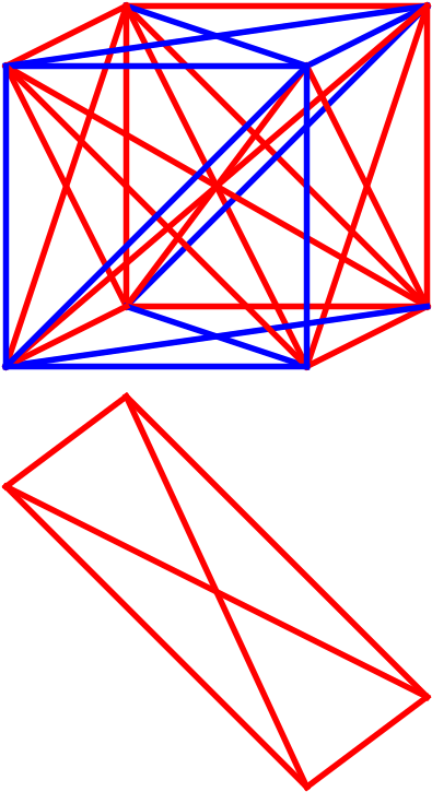 Example Of A 2 Colored 3 Dimensional Cube Containing - Numero Di Graham (440x770)