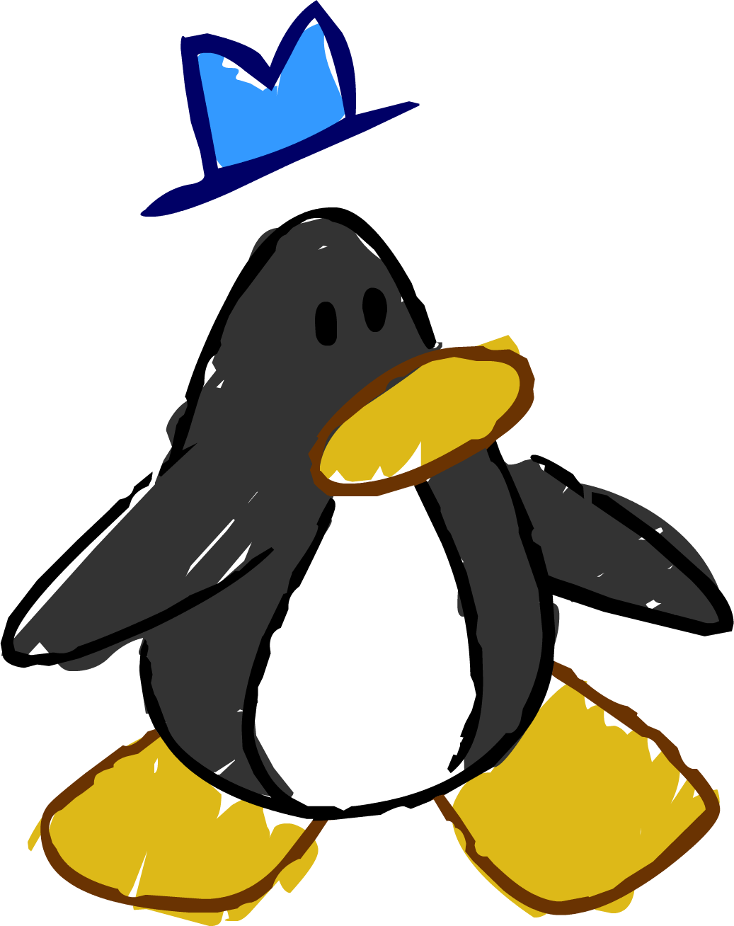 Doodle Dimension Penguin Black Hat - Club Penguin Doodle Dimension (1037x1308)
