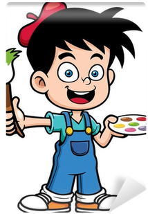 Vector Illustration Of Cartoon Artist Boy Wall Mural - My First Body Part Coloring Book (400x400)
