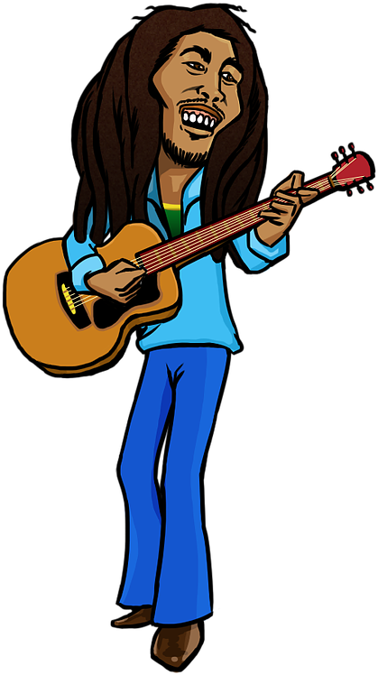 Cartoons Jasonmation - Bob Marley Cartoon Png (427x814)
