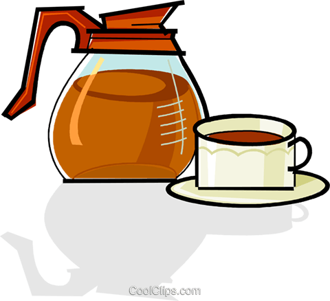 Coffee Pot And A Cup Of Coffee Royalty Free Vector - Coffee Pot And Cup Clipart (480x438)