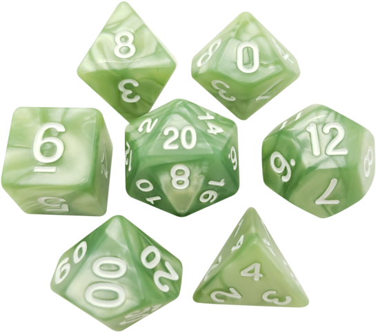 Light Green Marbled Dice - Dungeons & Dragons (700x700)