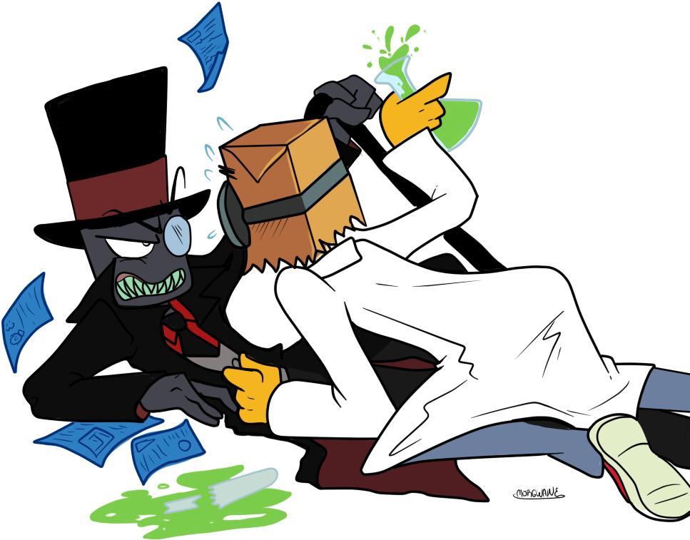 The Transparent Background Version Of The Black Hat - Cartoon (1000x1000)