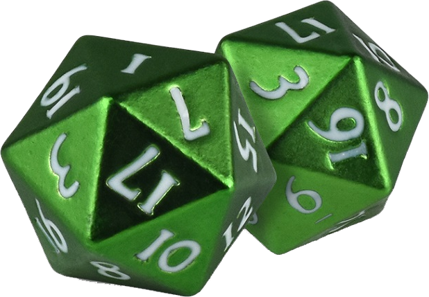 Ultra Pro D20 Dice Set Heavy Metal Green - Heavy Metal Set Of 2 D-20 Dice: Green (618x429)
