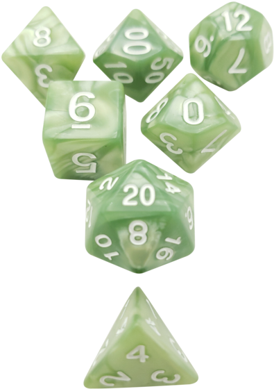 Light Green Marbled Dice - Dungeons & Dragons (600x600)